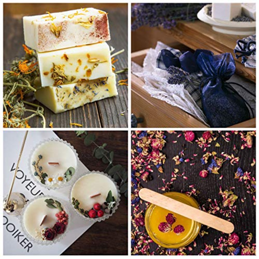 9 Bags Dried Flowers, 100% Nat - Soap Making Diy Kit ulasan dan harga